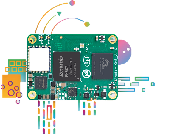 ArmSoM CM5 compute module front side (RK3576 + LPDDR5 + eMMC + WiFi 6)
